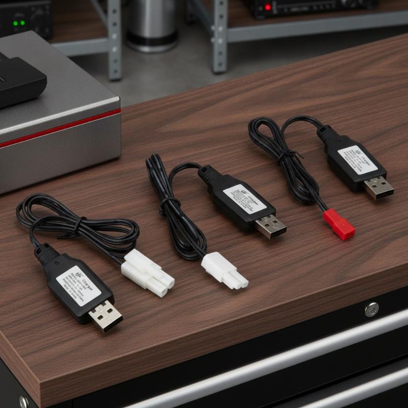 Drone Battery Charger - ชุดชาร์จแบตเตอรี่ USB 3.7V 500mA ทนทาน ปลั๊กตัวเมียสีแดง