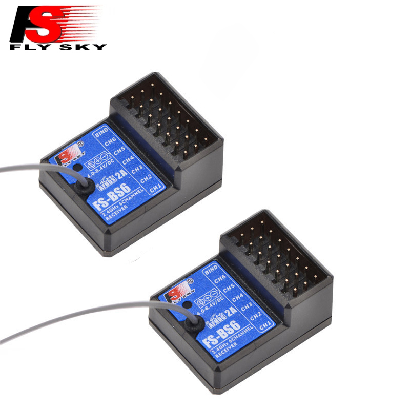Flysky Transmitter - ตัวรับสัญญาณ FS-BS6 FlySky ใหม่1/2ชิ้น6CH AFHDS2 2.4กิกะเฮิร์ตซ์สำหรับ