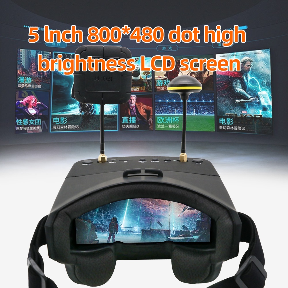 EV800D 5.8G 40CH 5 นิ้ว 800*48 - Fpv Goggles บทวิจารณ์และราคา