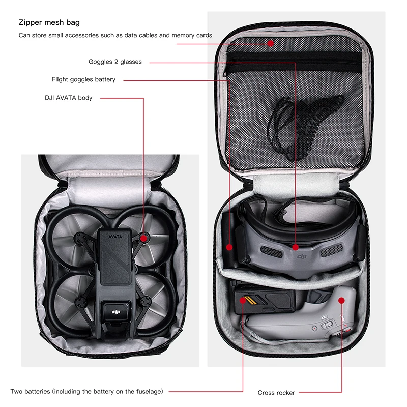 แบบพกพา Dual Layer Storage Spa - Drone Goggles Dji บทวิจารณ์และราคา