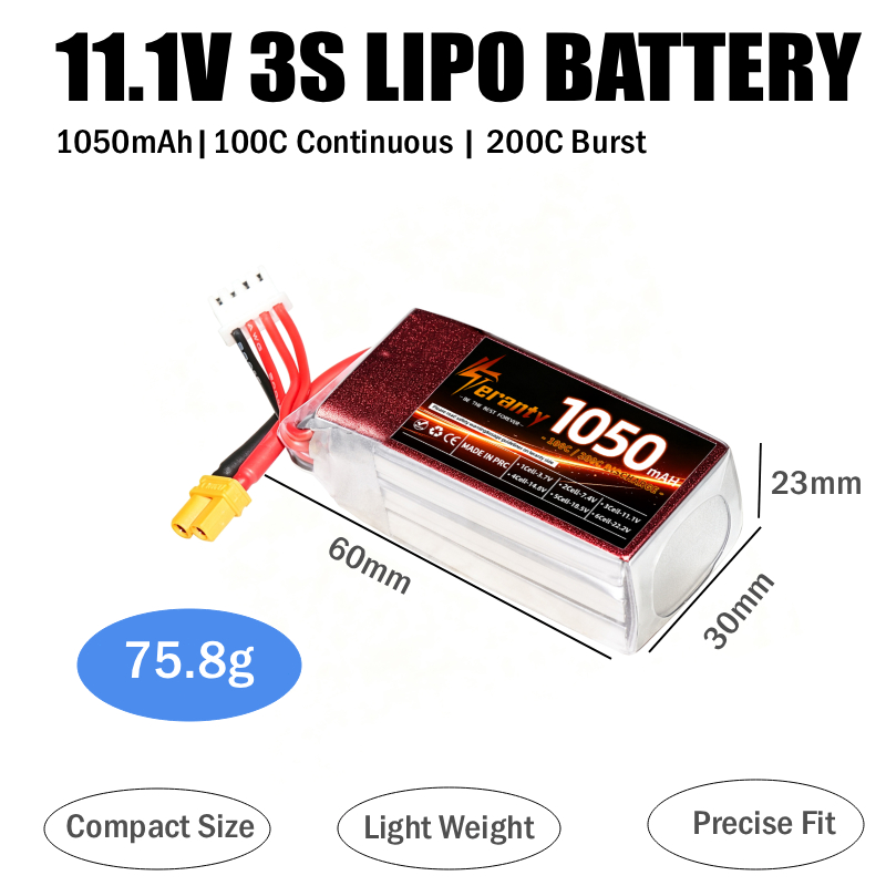 แบตเตอรี่ลิโพ RC 2 ชิ้น 1050mA - Lipo Battery 4S บทวิจารณ์และราคา